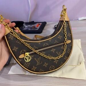 Brown Designer Women's Bag with Gold Accents